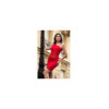 Robe rouge asymétrique avec dentelle Paola 